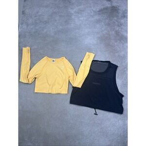 Gymshark Cropped Long Sleeve And Sleeveless Shirt Women's Sz S Lot Of 2